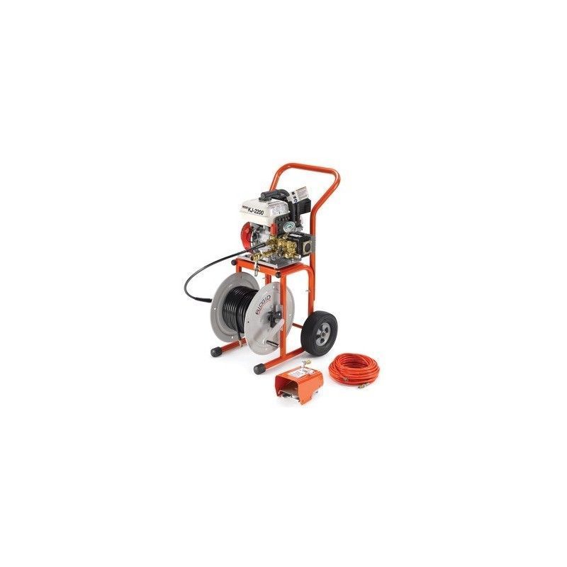 KJ2200 C LIMPIADORA ALTA PRESION A GASOLINA CAP. 30-150 MM. + JUEGO STANDARD+CARRETILLA H-30+MANGUERA 30 M X 1/4"
