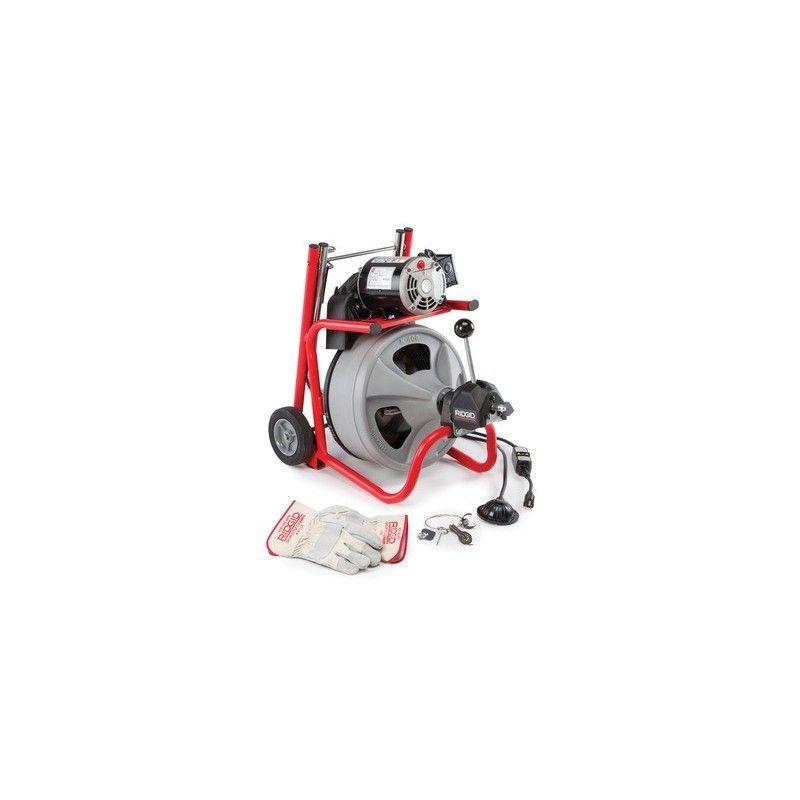 Máquina K-400 con guantes de limpieza de drenajes RIDGID