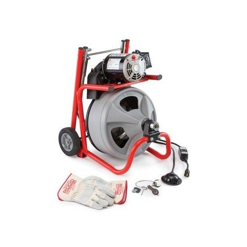 Máquina K-400 con guantes de limpieza de desagües RIDGID AUTOFEED