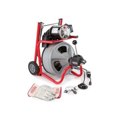 Máquina K-400 con guantes de limpieza de desagües y cable de núcleo macizo C-32 IW